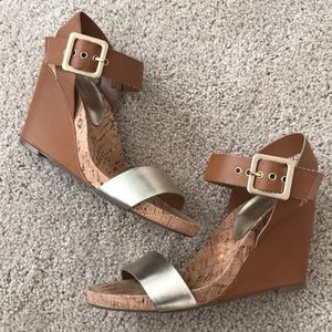 Gold Strap Wedges